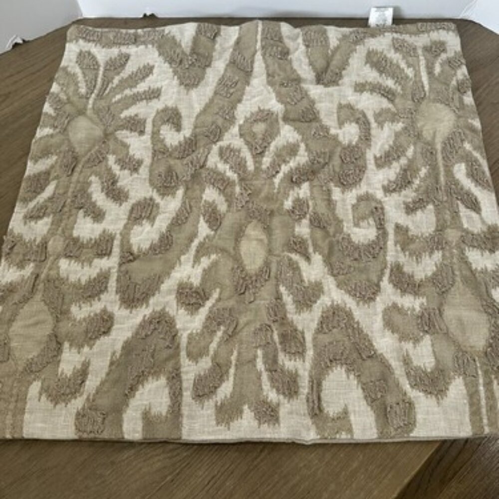 Pottery Barn Delancey Embroidered Pillow Cover Neutral 24"